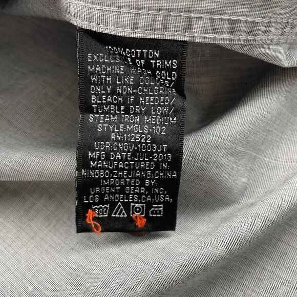 MG Black Label Men's Long Sleeve Button Down Sunset Gray-M - Picture 9 of 13